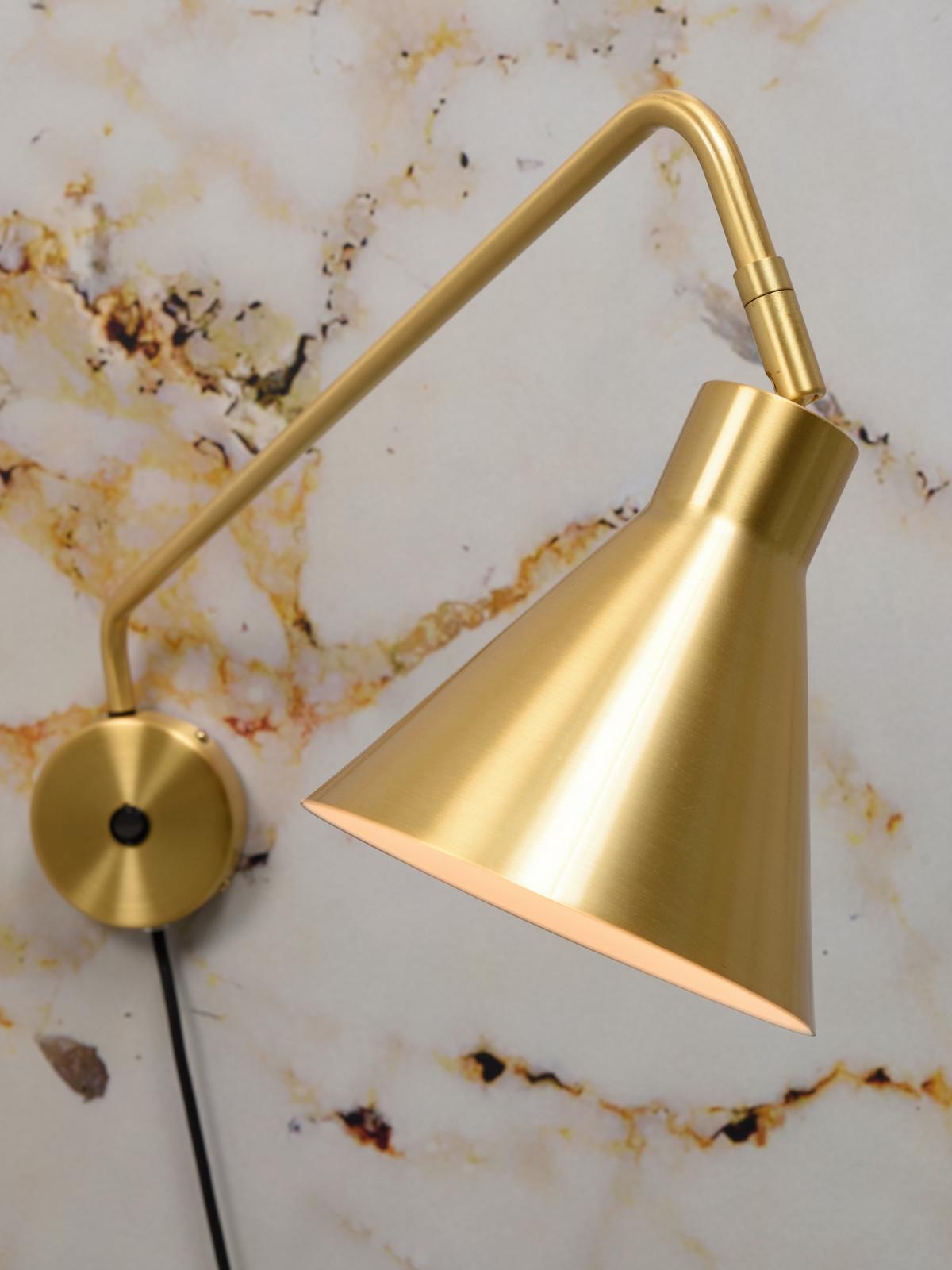 Wandleuchte Lyon 1-flammig Drehbar Und Schwenkbar - Goldfarben, Design, Metall (25/68cm) - It's about Romi
