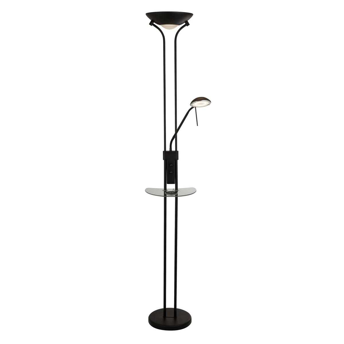 LED-Stehleuchte Eu32019bk - Schwarz, Basics, Glas/Metall (25.4/29/177cm)