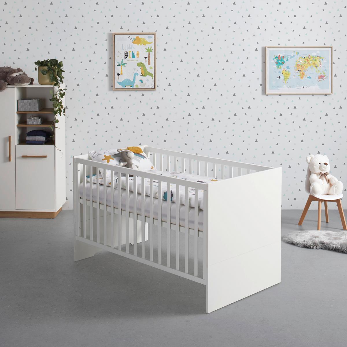 Gitterbett Luna 76x142 Cm Weiß - Weiß, Basics, Holzwerkstoff (76/82/142cm) - Roba