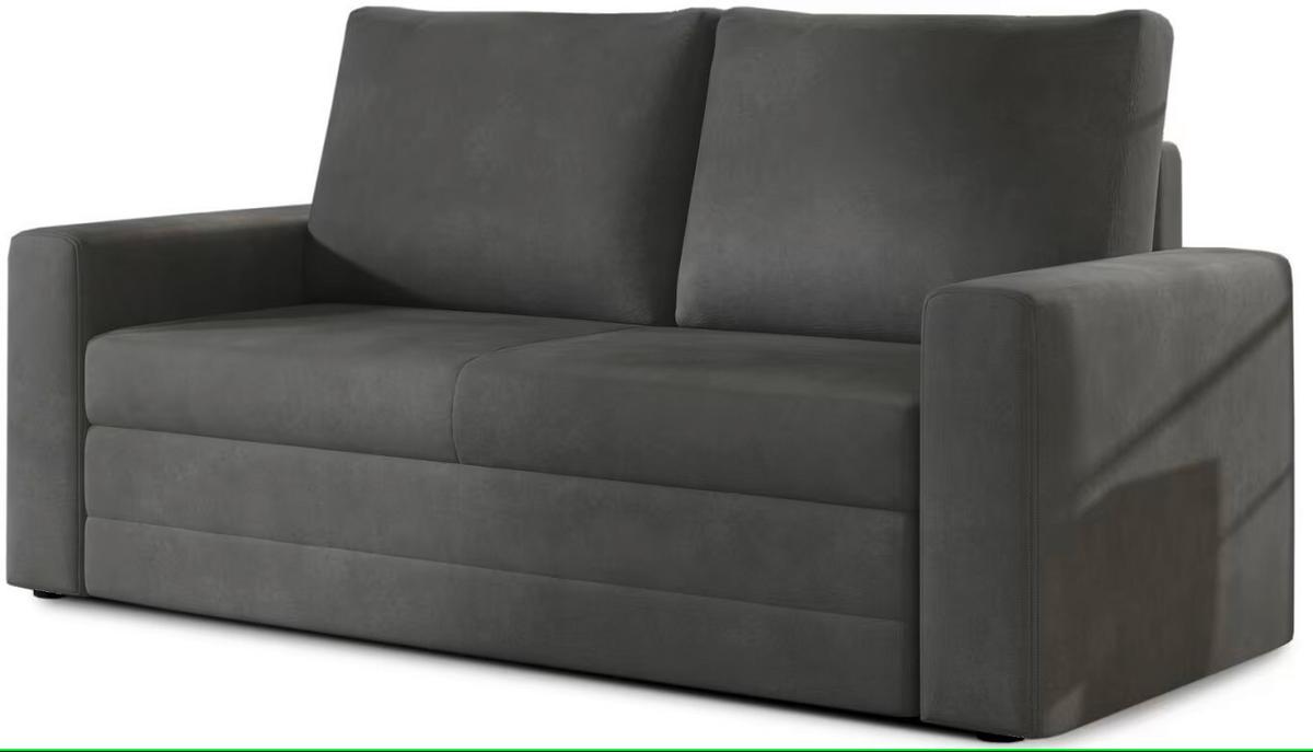 Schlafsofa Wave Grau, B: 150 Cm - Schwarz/Grau, Design, Textil (150/90/90cm) - MID.YOU