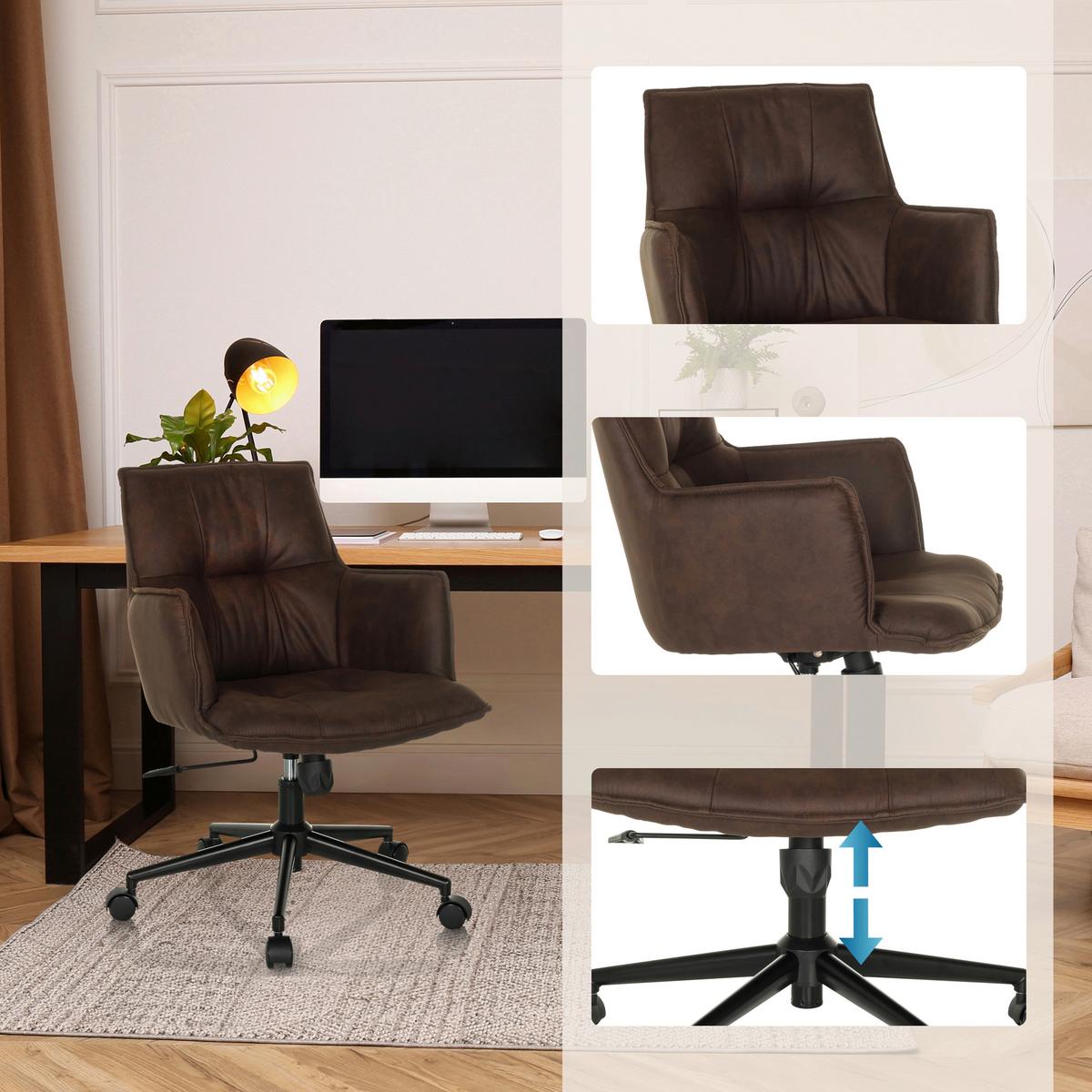 Drehstuhl Solao Life Dunkelbraun B: 54 cm - Dunkelbraun/Schwarz, MODERN, Kunststoff/Textil (54/85/70cm) - MID.YOU