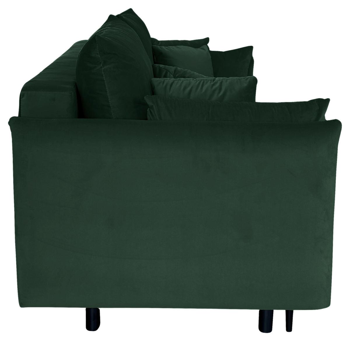 Schlafsofa Mit Bettkasten Orlando Grün B: 220 Cm - Schwarz/Grün, Design, Textil (220/96/102cm) - MID.YOU