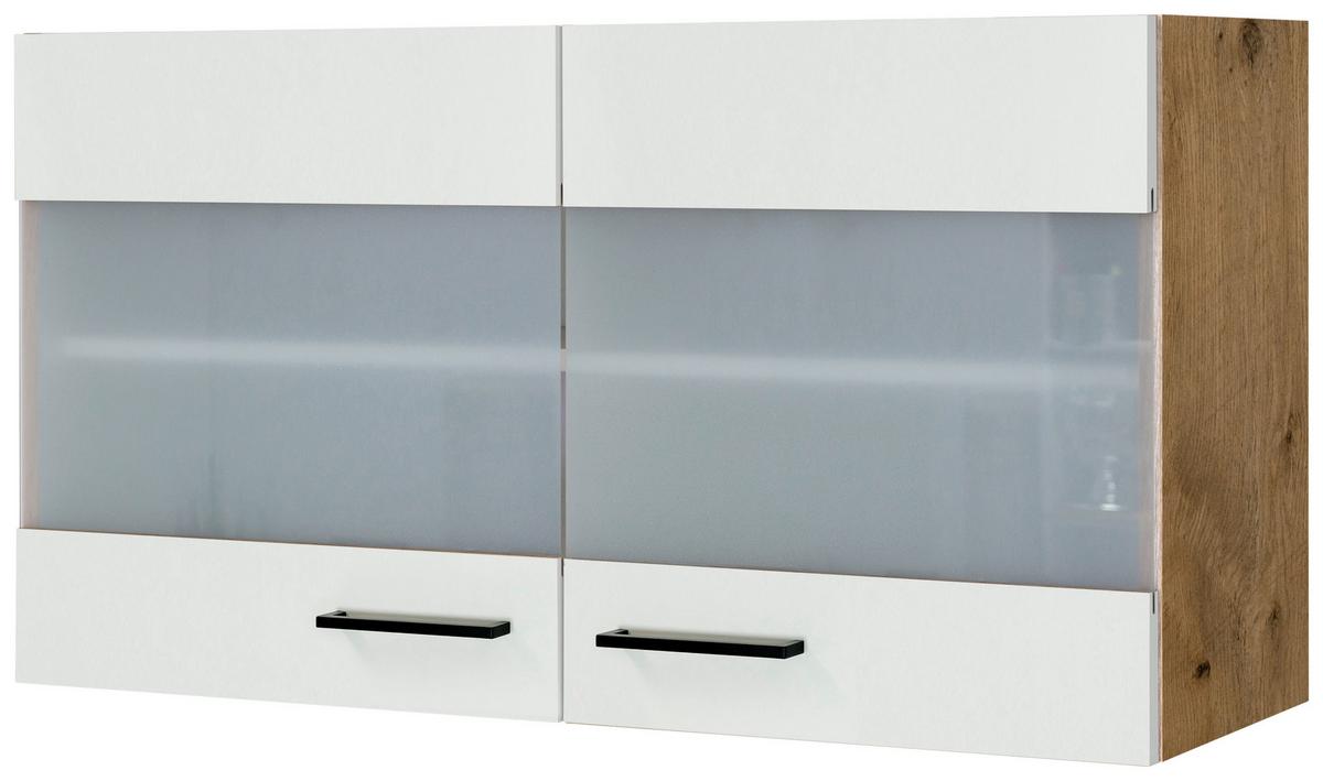 Küchenoberschrank Avila Eichefarben/Magnolie B: 100 cm - Eichefarben/Magnolie, MODERN, Holzwerkstoff (100/54/32cm) - FlexWell