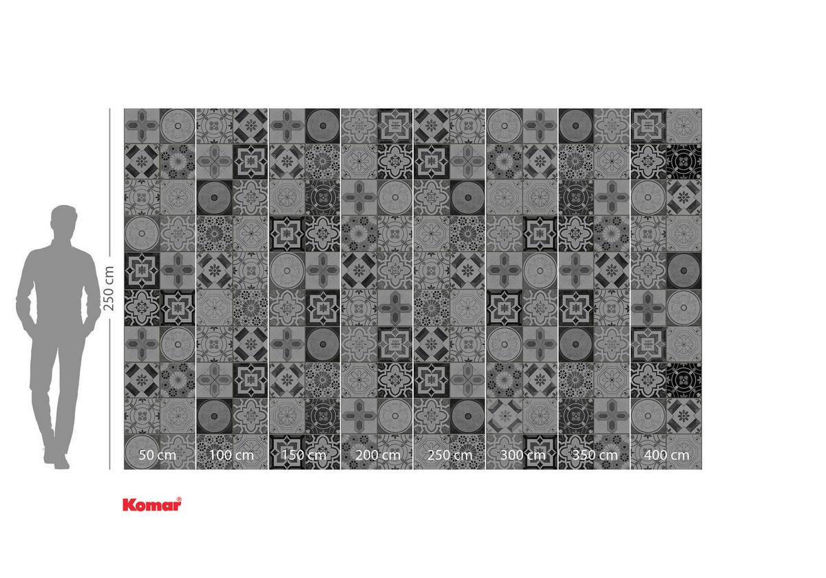 Vliestapete Pattern Porto - Schwarz/Weiß, Basics (400/250cm) - Komar
