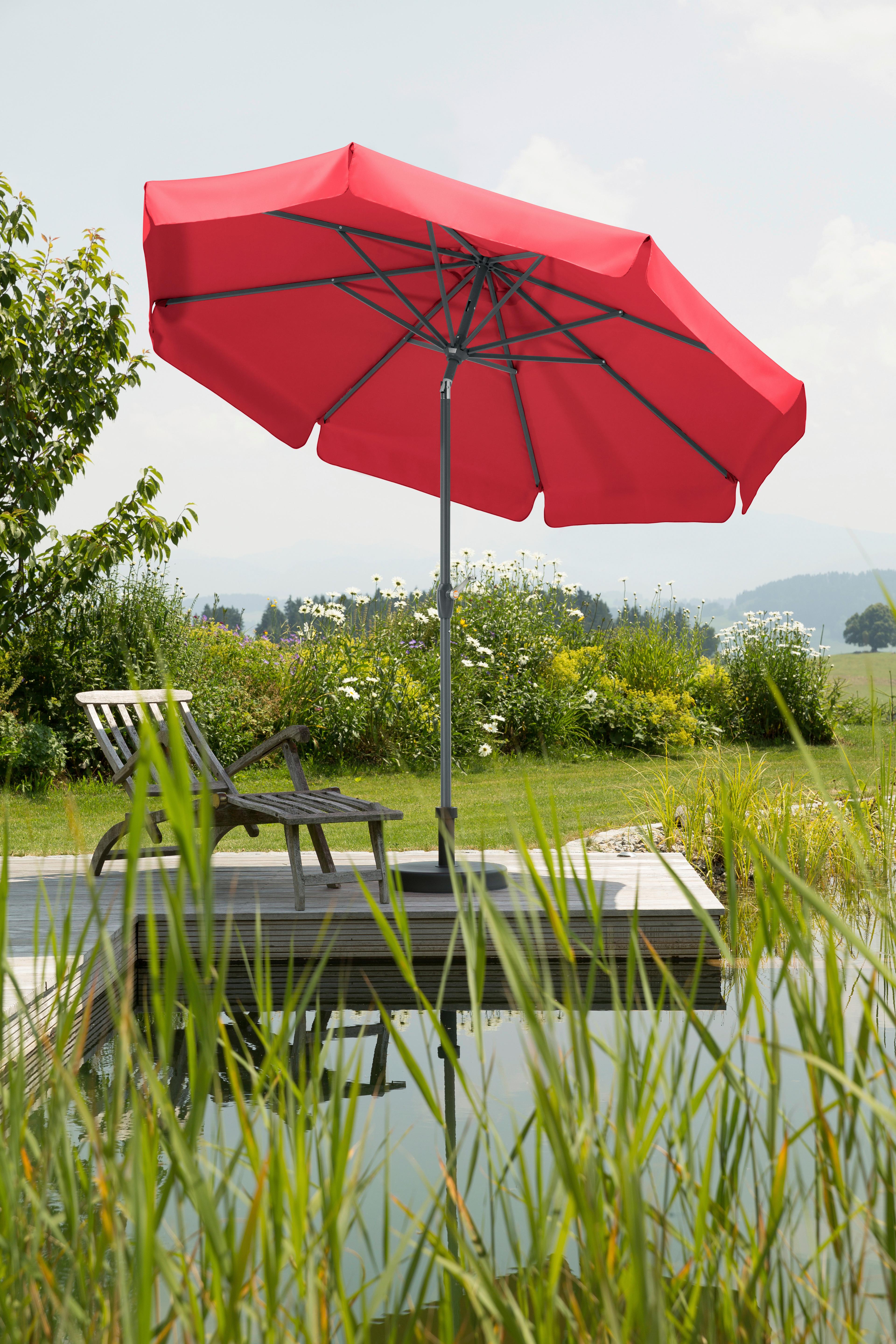 Sonnenschirm Orlando BxHxT: 270x250x270 cm Rot - Anthrazit/Rot, Basics, Textil/Metall (270/250/270cm) - Schneider