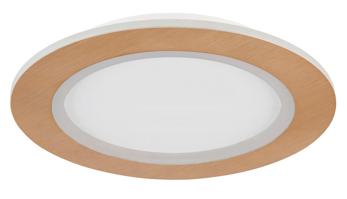 LED-Deckenleuchte 41767-30r - Opal/Weiß, Basics, Kunststoff/Metall (40/5cm) - Globo