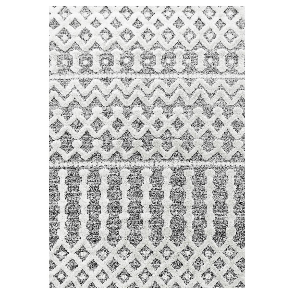 Läufer Teppich Grau/ Weiß Pisa 80x250 cm - Grau, KONVENTIONELL, Textil (80/250cm)