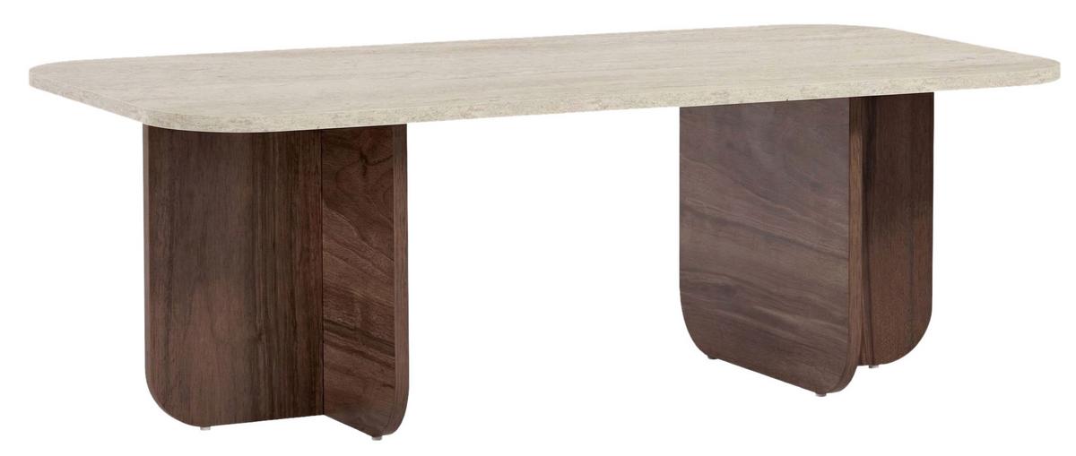 Couchtisch Akira Creme/Walnussfarben L: 120cm - Walnussfarben/Creme, Design, Holzwerkstoff (120/60/41cm) - MID.YOU