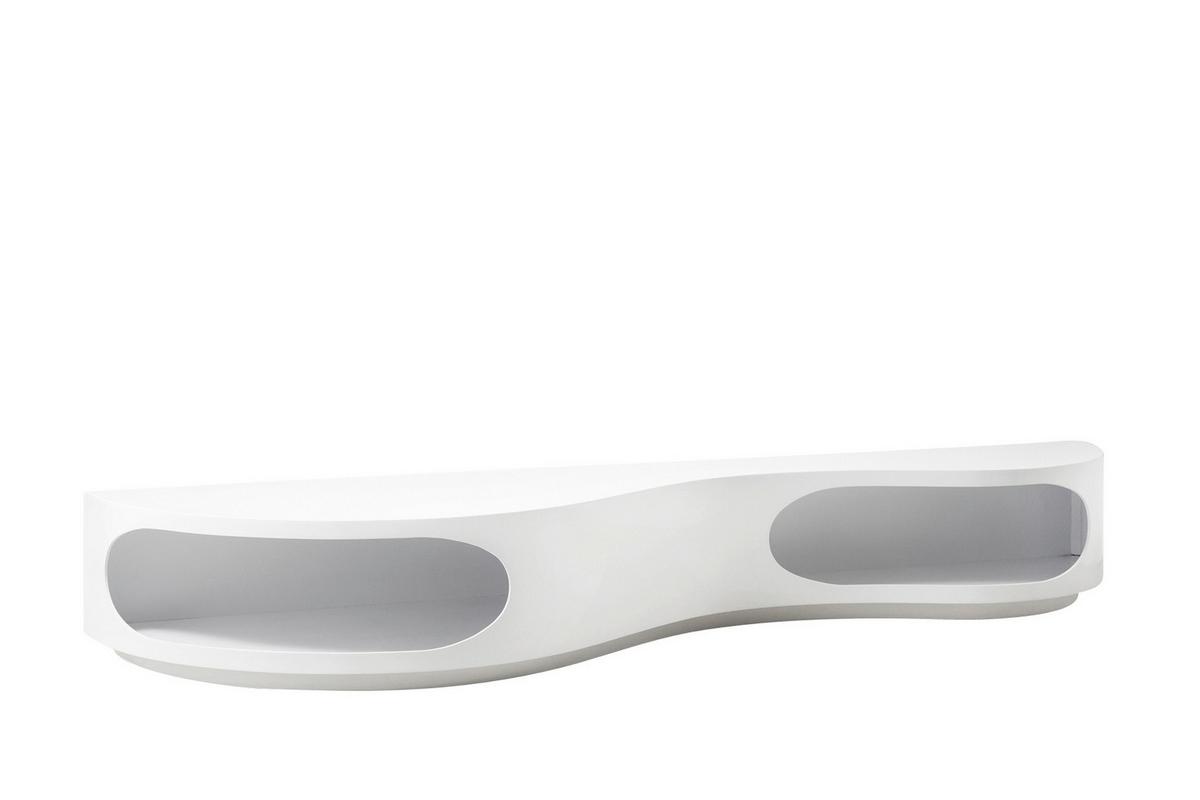 Lowboard Weiß Hochglanz B: 200cm - Weiß Hochglanz, Design, Holzwerkstoff (200/30/50cm) - Livetastic