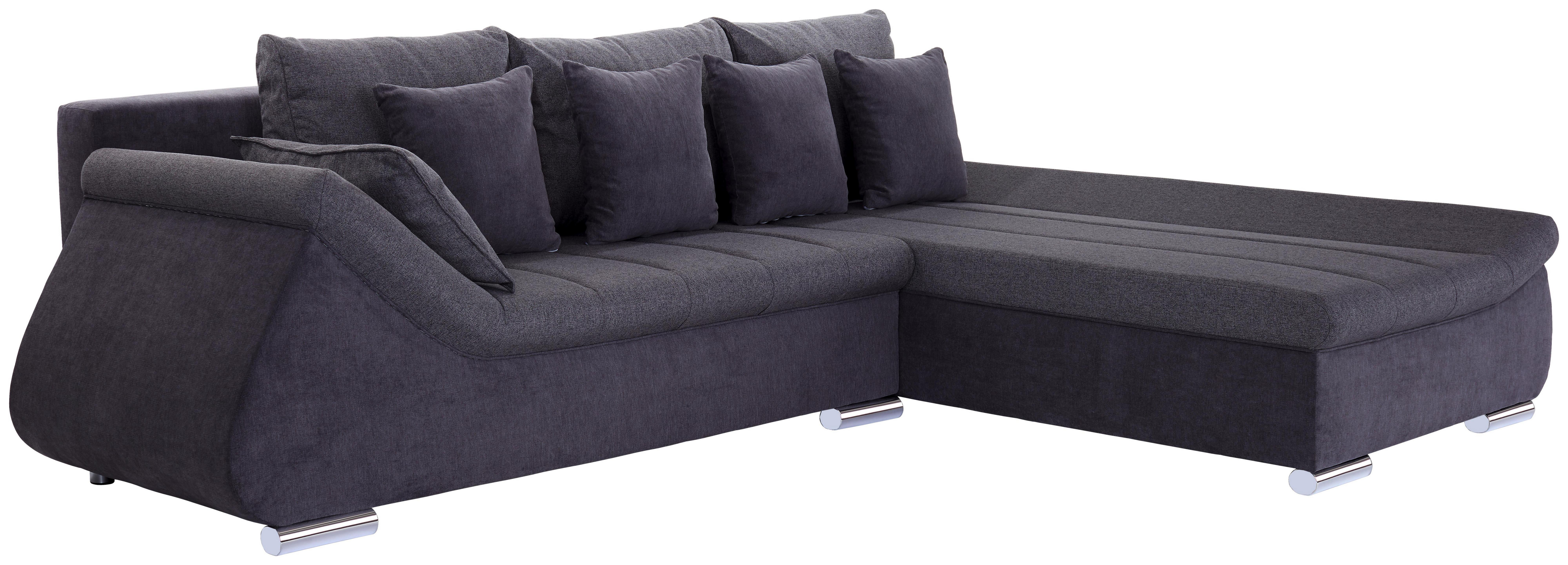 Sarokgarnitúra Boom - Antracit/Sötétszürke, Basics (302/207cm) - Ombra