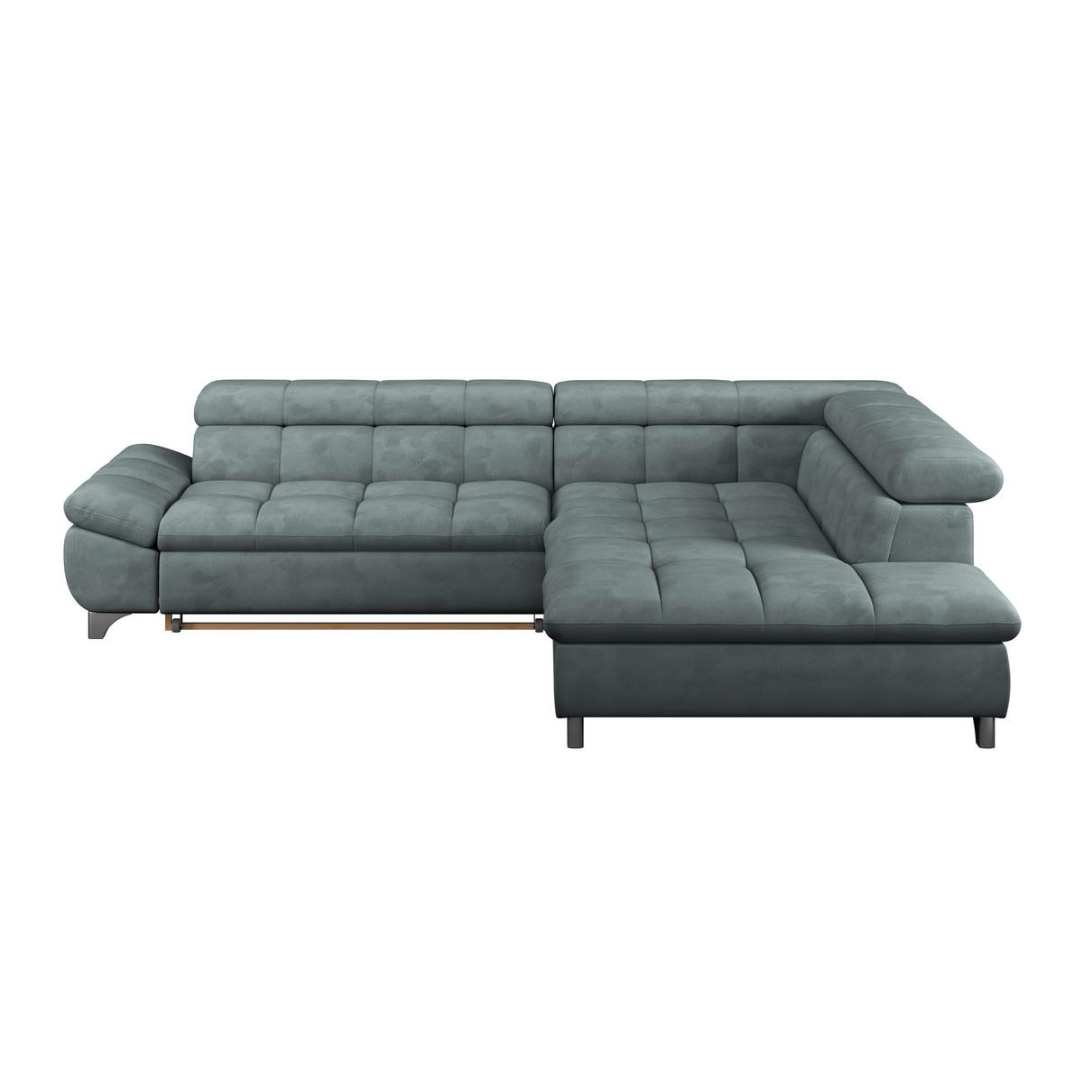 Ecksofa Gemini Graublau, B: 312cm - Chromfarben/Mintgrün, KONVENTIONELL, Textil (312/234cm)
