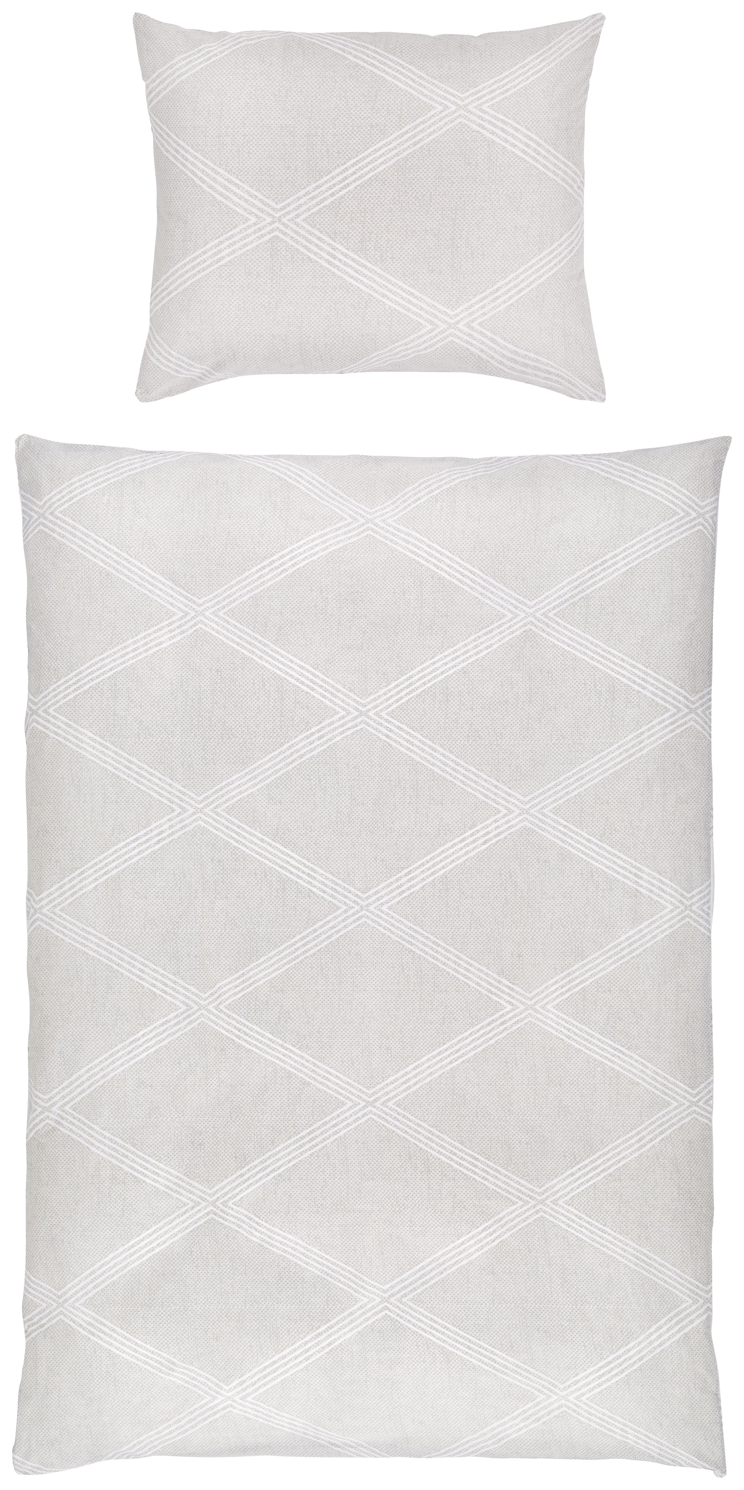 Bettwäsche Samira - Weiß/Grau, MODERN, Textil - Luca Bessoni