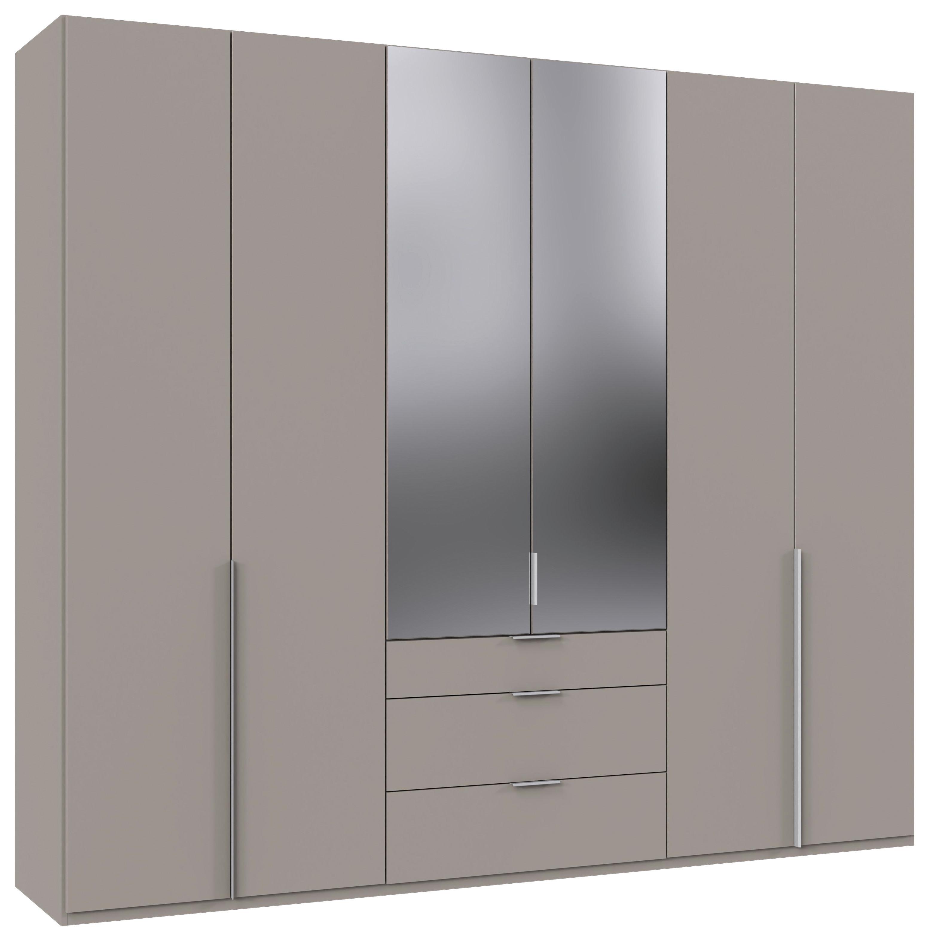 Drehtürenschrank New York Grau/Sahara B: 270 cm - Grau/Sahara, MODERN, Glas/Holzwerkstoff (270/236/58cm) - MID.YOU