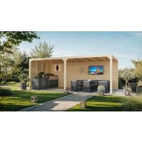 Terrassenüberdachung Creta 40156 CRETA MIT  VERLÄNGERUNG - Fichtefarben, Basics, Holz (320/239/160cm)