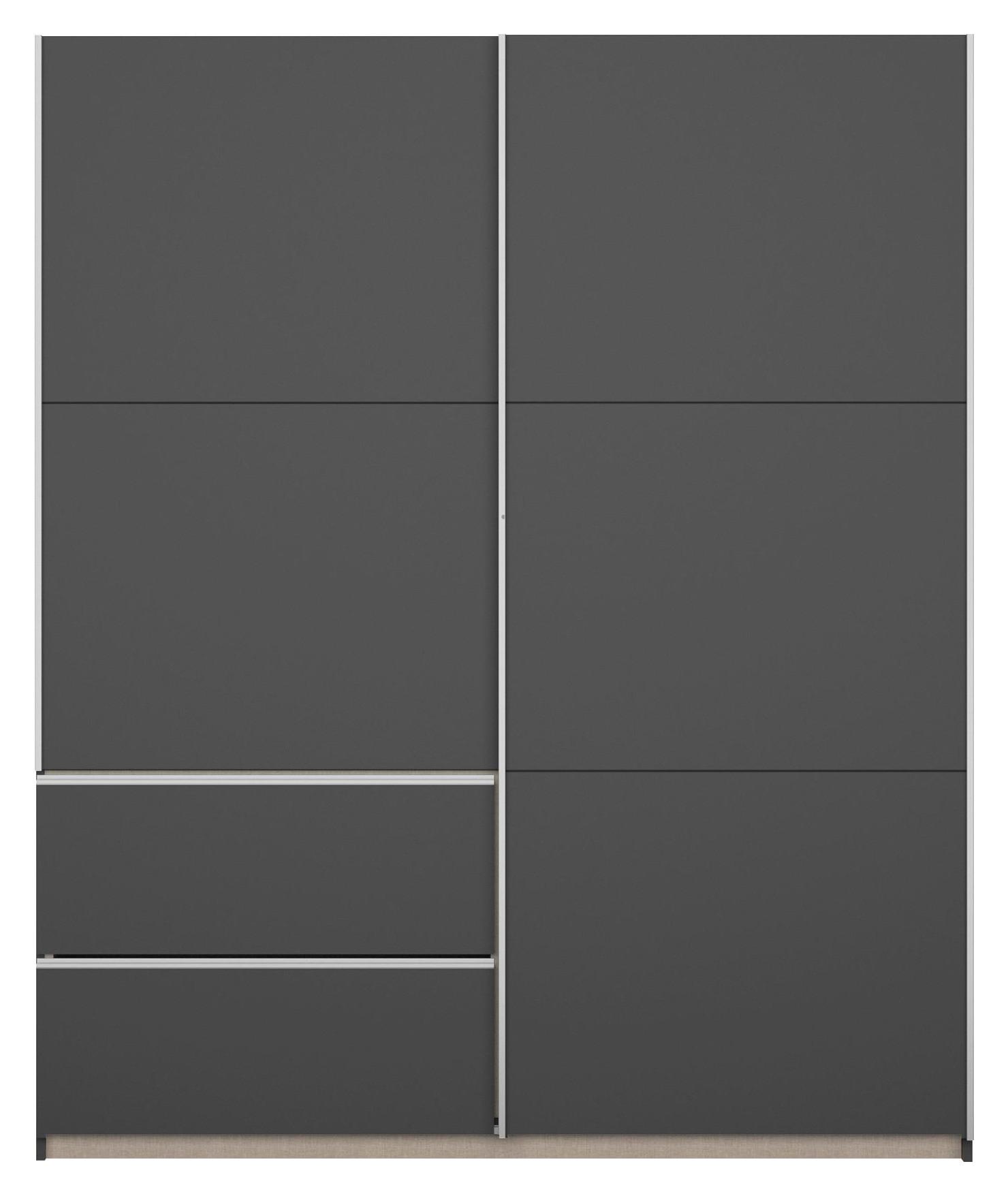 Šatní Skříň Sevilla, Šedá 175cm - šedá/barvy hliníku, Konvenční, kov/kompozitní dřevo (175/210/59cm) - Modern Living