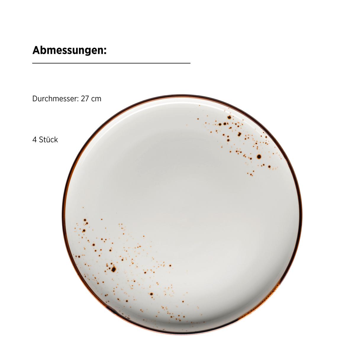 Kombiservice Pintar Braun Weiß 16-Teilig - Braun/Weiß, Basics, Keramik - Mäser