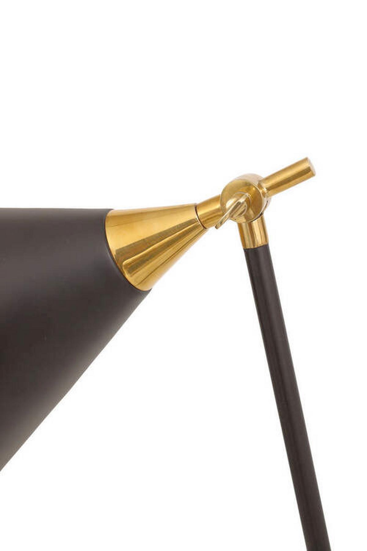 STEHLEUCHTE Schwarz/Gold, E27, 25W - Goldfarben/Schwarz, Design, Kunststoff/Metall (30/148/42cm) - Kayoom