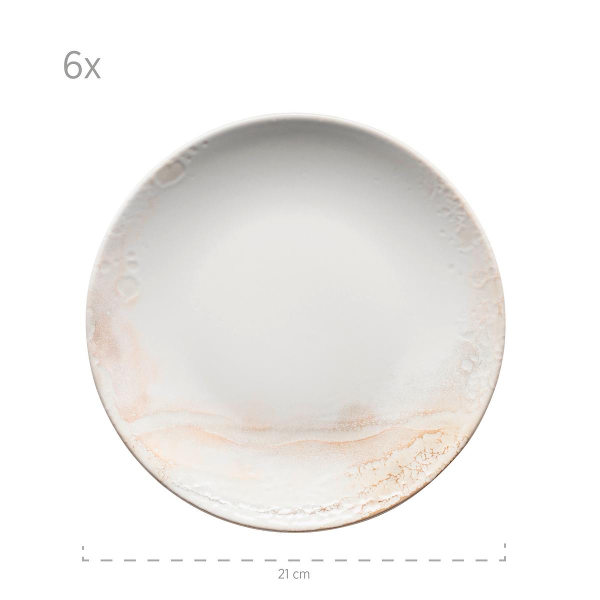 Tafelservice Ossia Steinzeug 6 Personen Geschirr Set - Beige/Weiß, Basics, Keramik (40,5/36,5/49cm) - Mäser