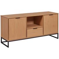 TV-Lowboard Vivo B: 150 cm Kiefer Massiv/Eichefarben - Eichefarben/Schwarz, Design, Holz (150/70/45cm) - Livetastic