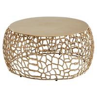 Konferenčný stolík zlatá farba - zlatá, Design, kov (66/66/30cm) - MID.YOU