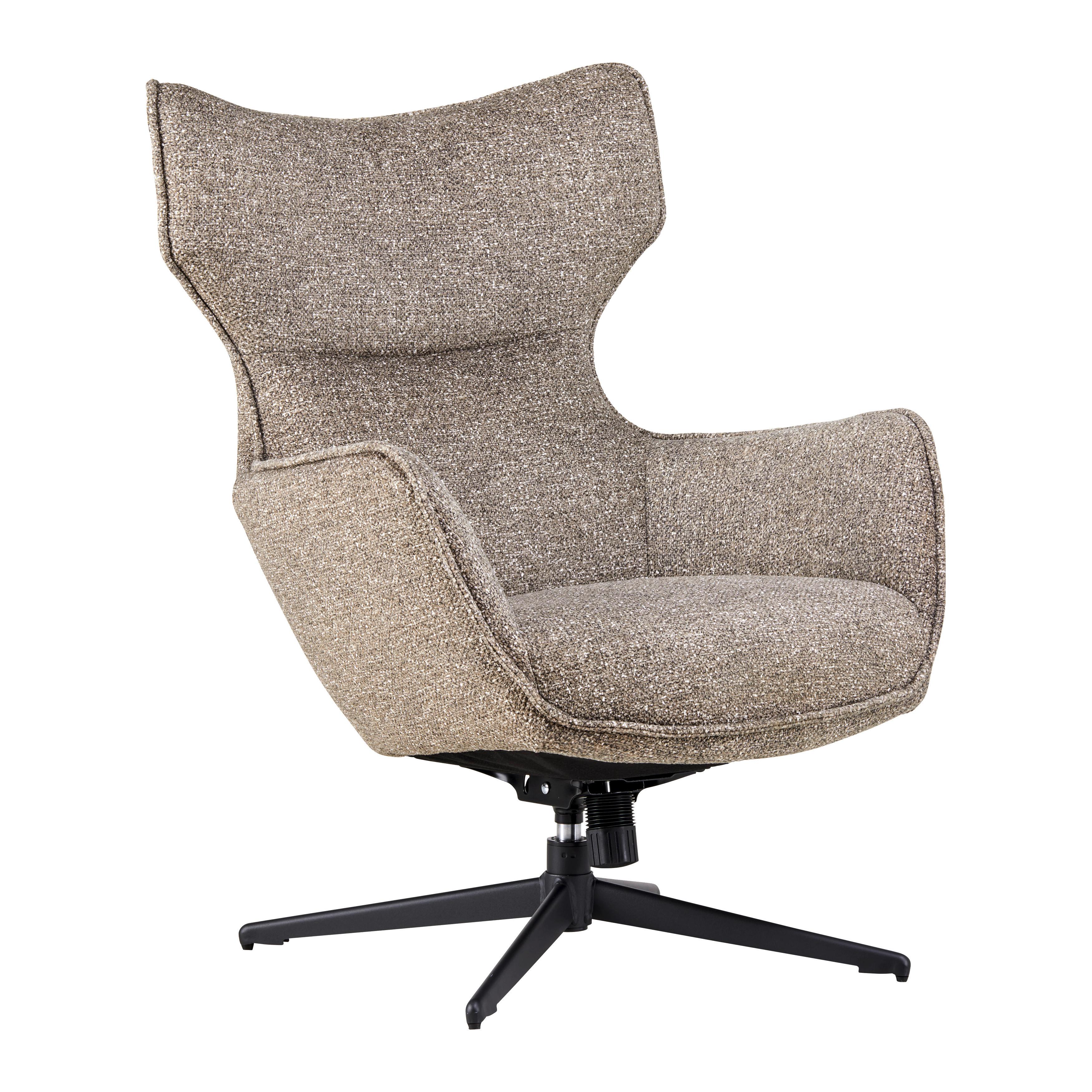 Otočné kreslo FLAVIO, sivohnedá - sivohnedá/čierna, Modern, kov/textil (74/98/83cm) - Mömax