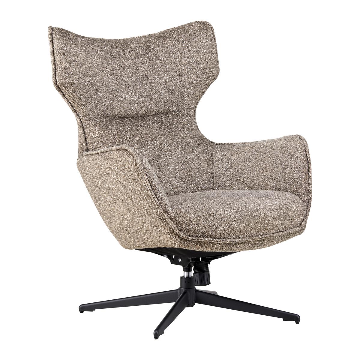 Otočné kreslo FLAVIO, sivohnedá - sivohnedá/čierna, Modern, kov/textil (74/98/83cm) - Mömax