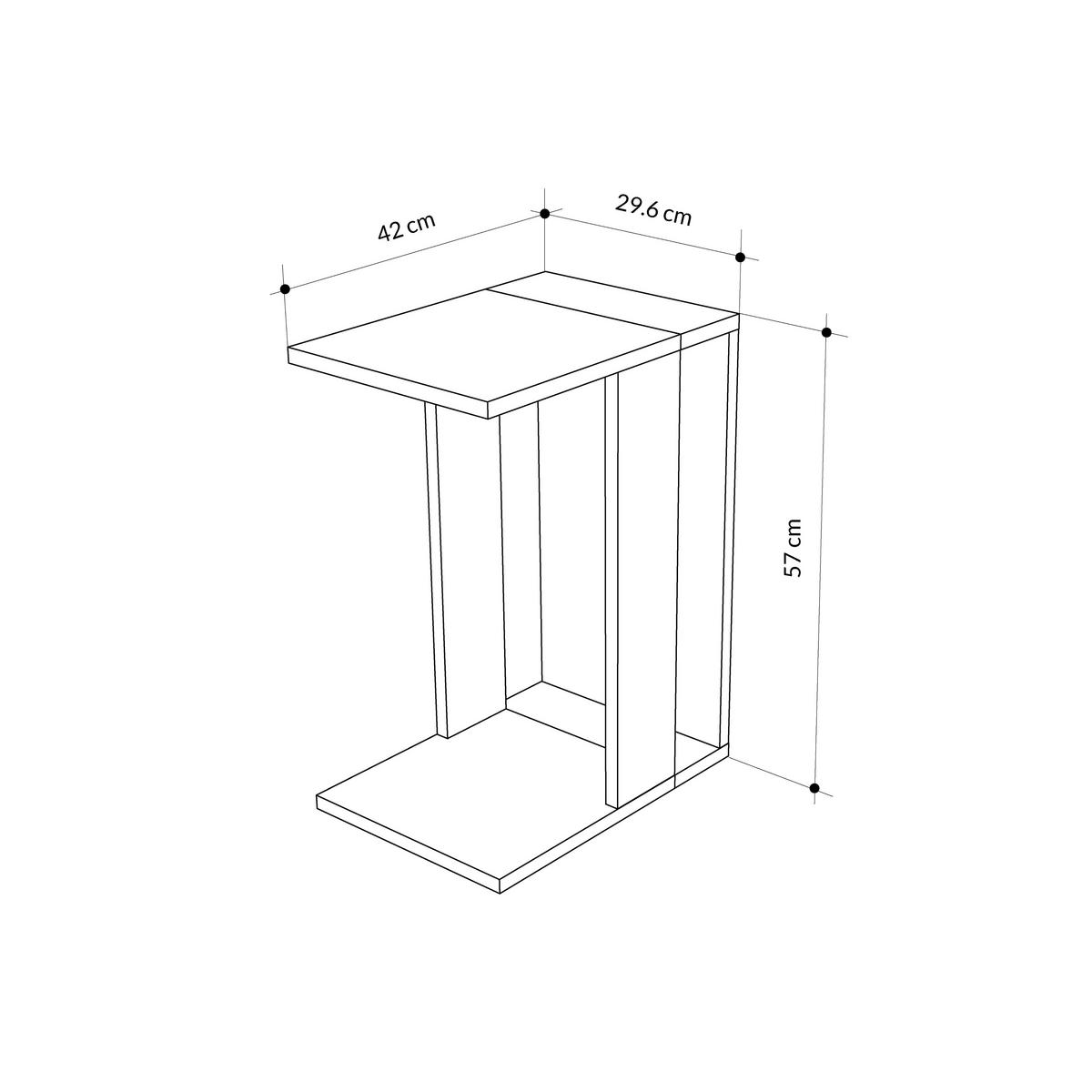 Beistelltisch Zetti Beistelltisch - Eichefarben/Anthrazit, Design, Holzwerkstoff (30/57/40cm) - Livetastic