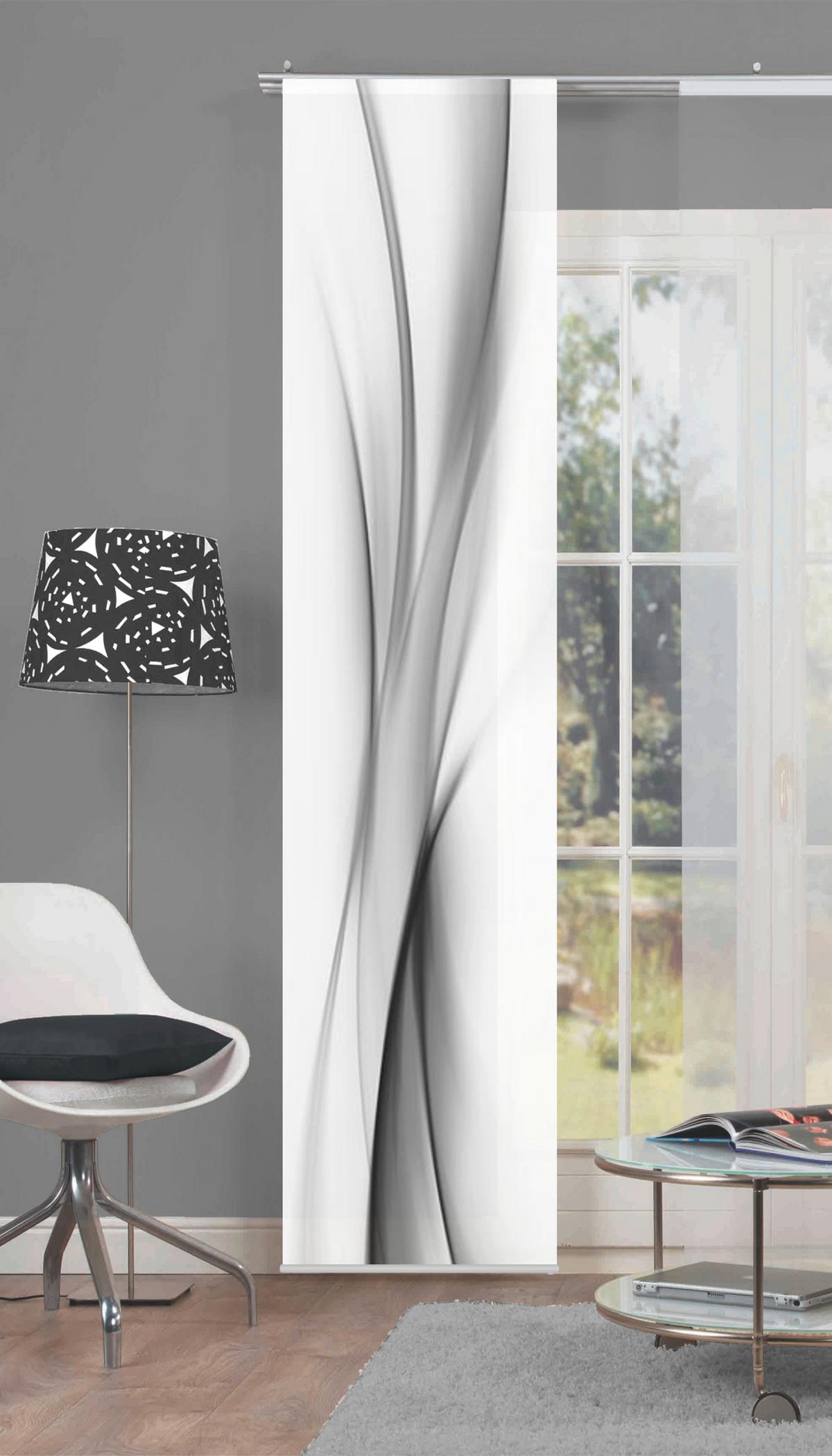 Flächenvorhang Rochelle Grau B: 60 cm - Grau, Design, Textil (60/245cm)