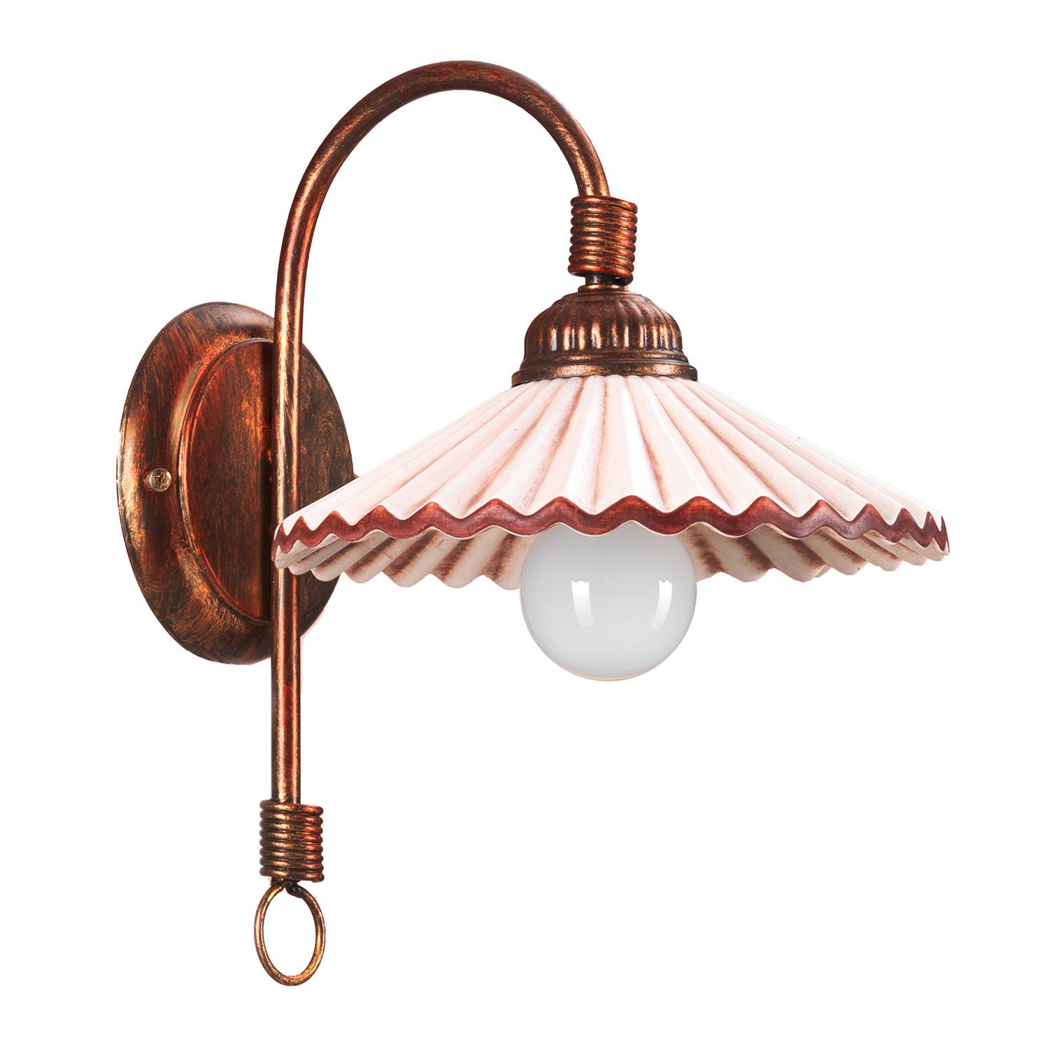 Wandleuchte 4257/Ap - Bernsteinfarben/Bronzefarben, KONVENTIONELL, Keramik/Metall (27/20/30cm)
