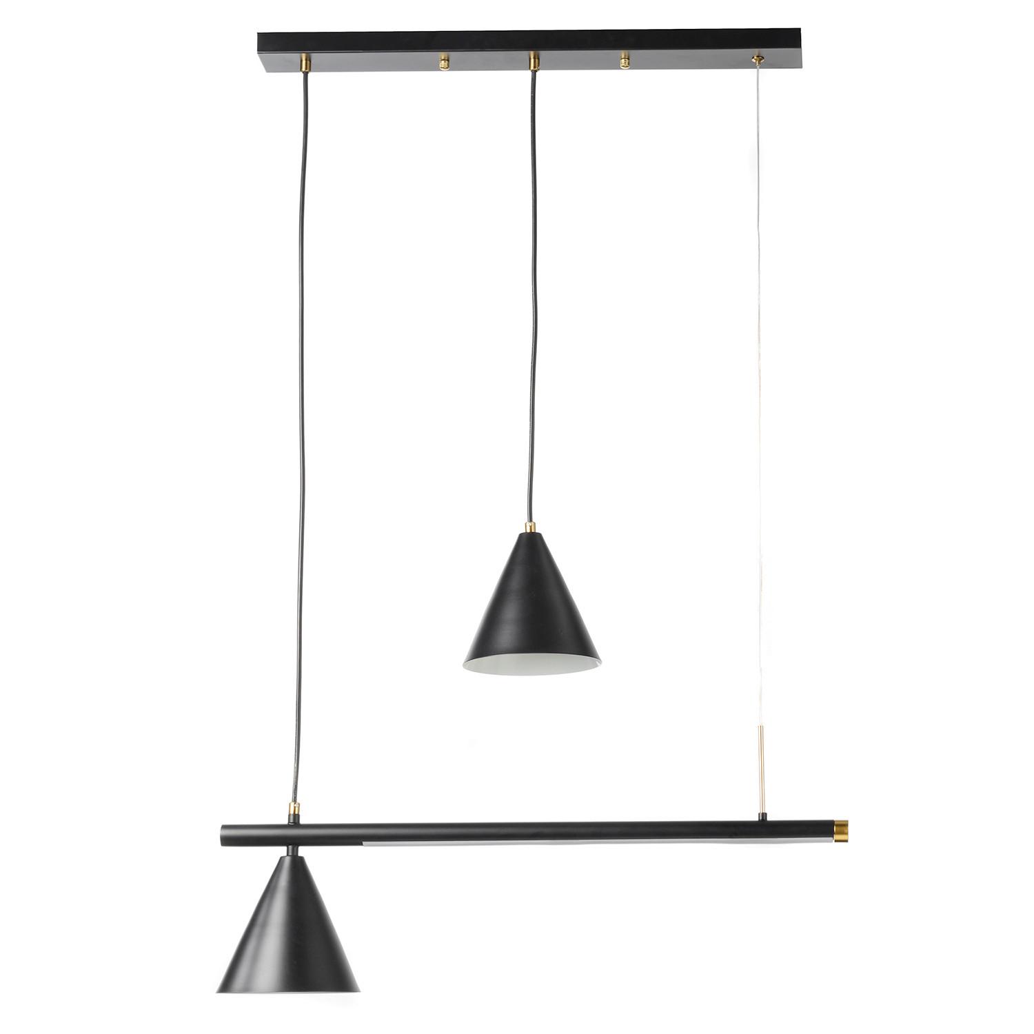 LED-Hängeleuchte 5042/S - Schwarz, Design, Metall (90/15/120cm)