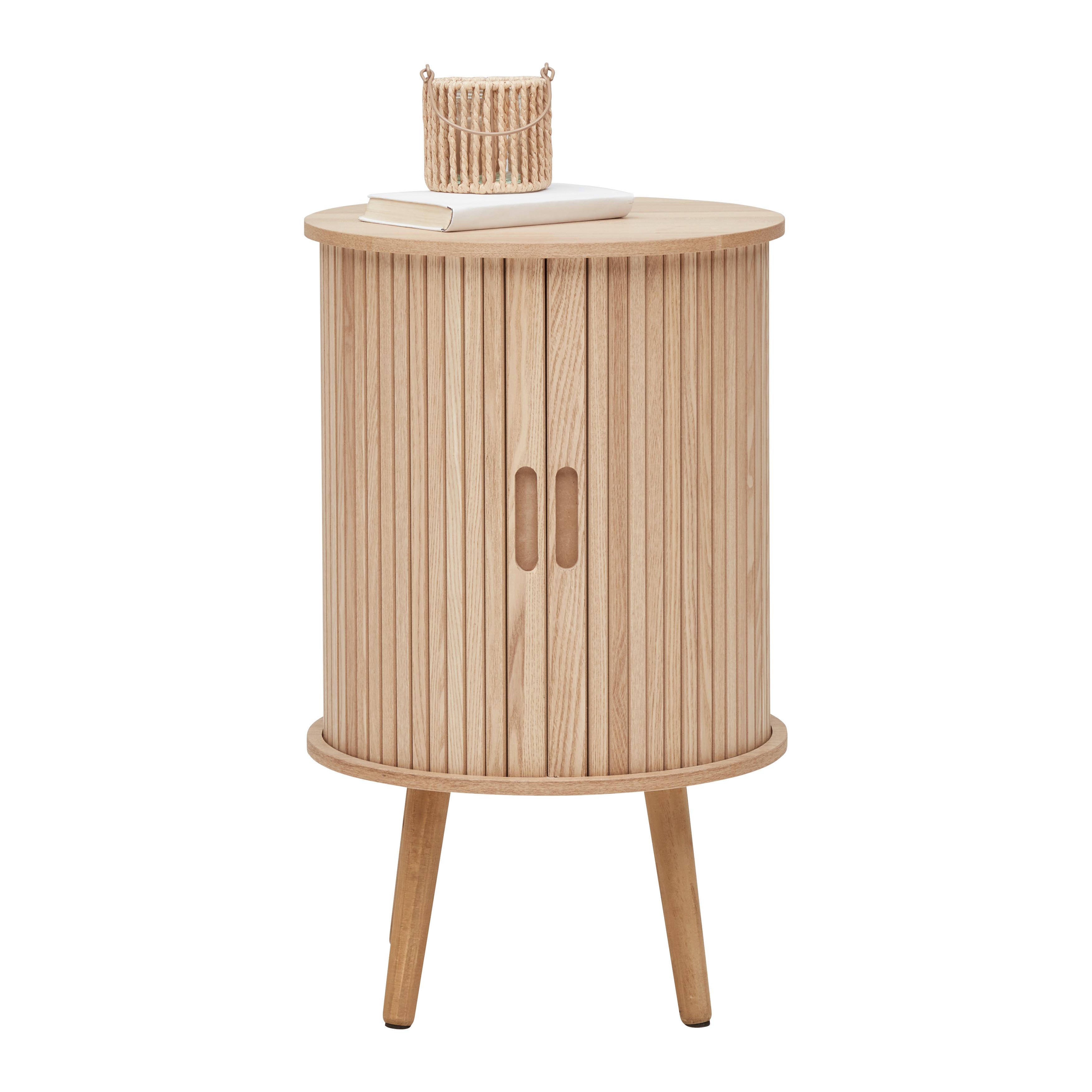 Nočný stolík SKANDY - prírodná farba, Modern, drevo/kompozitné drevo (40cm) - Premium Living