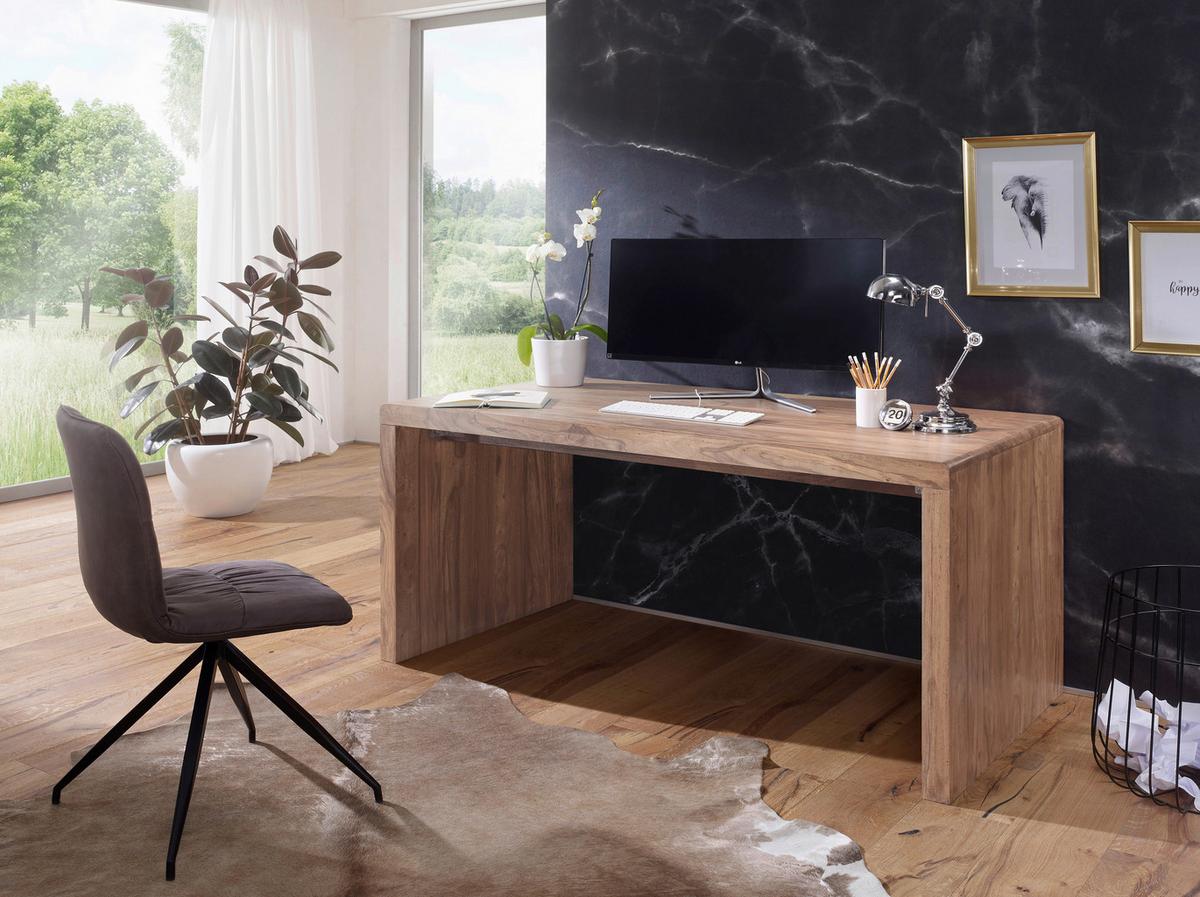 Schreibtisch B 80cm H 76cm Akazie Akaziefarben - Akaziefarben, Design, Holz (160/80/76cm) - MID.YOU