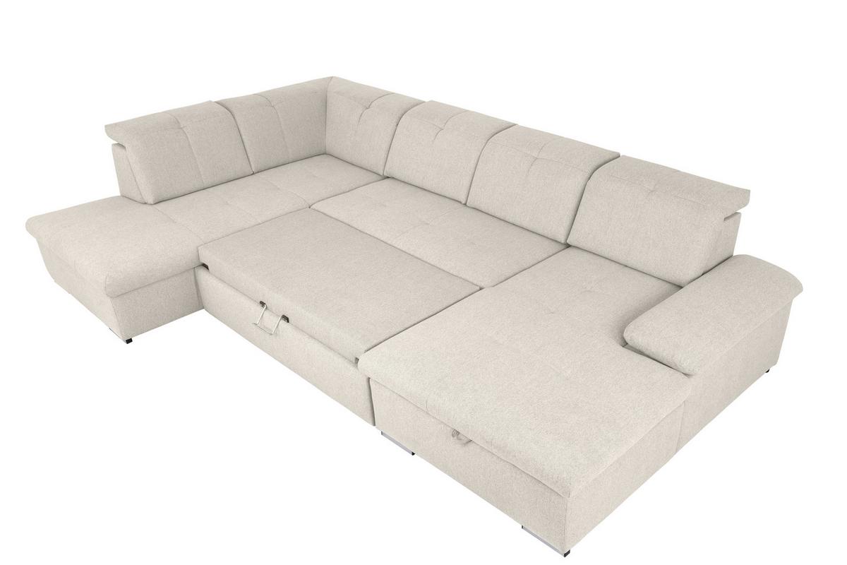 Wohnlandschaft Ramzes Beige U: 215x238x173 cm - Beige/Grau, Design, Textil (215/328/173cm) - MID.YOU