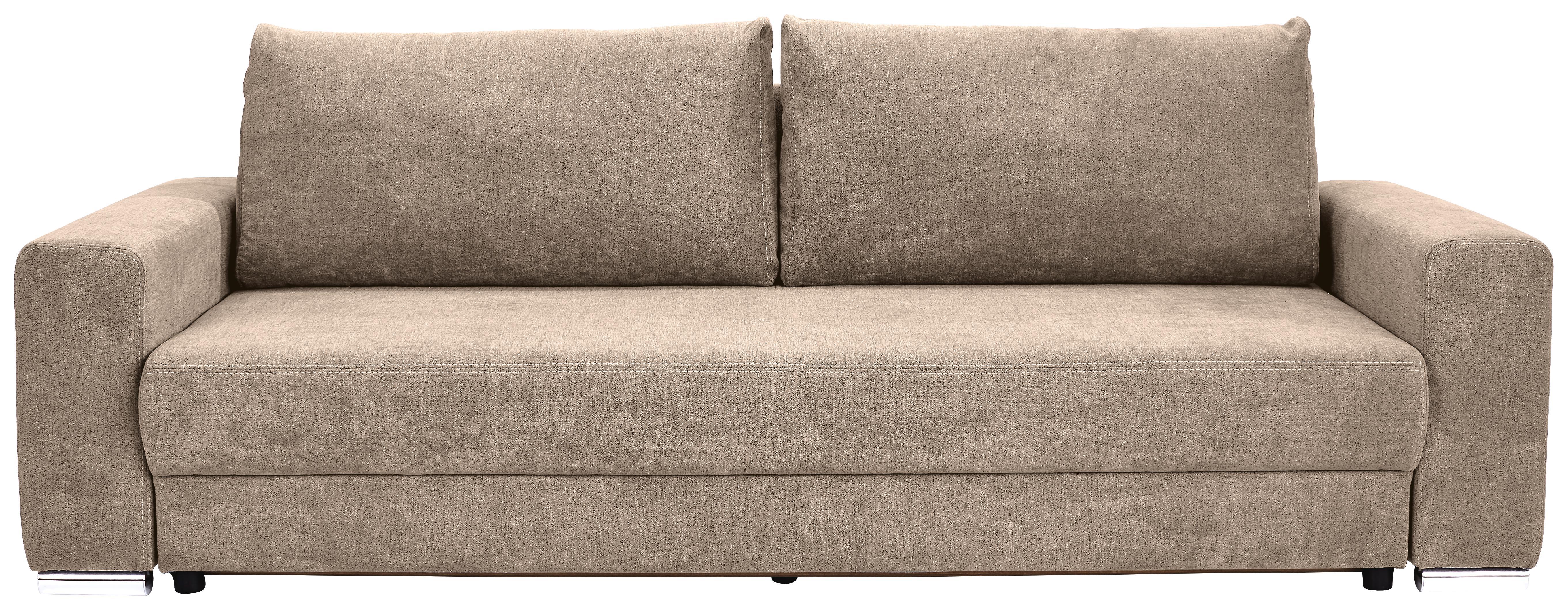 Bigsofa Garcia B: 248cm - Chromfarben/Beige, MODERN, Holz/Textil (248/90/103cm) - Luca Bessoni