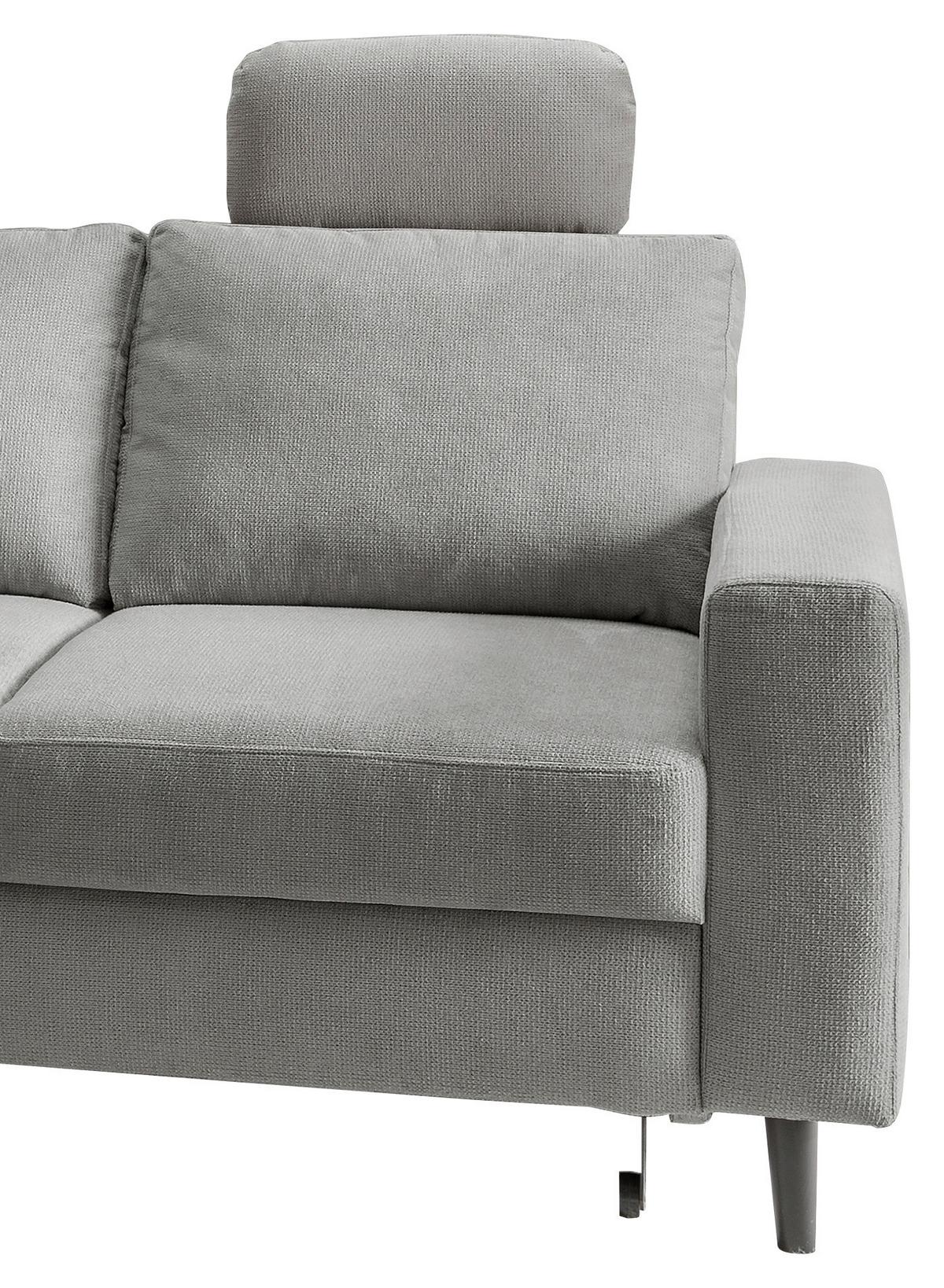 Eckschlafsofa Passione, Grau S: 200x242 Cm - Schwarz/Grau, MODERN, Textil (200/242cm) - Livetastic