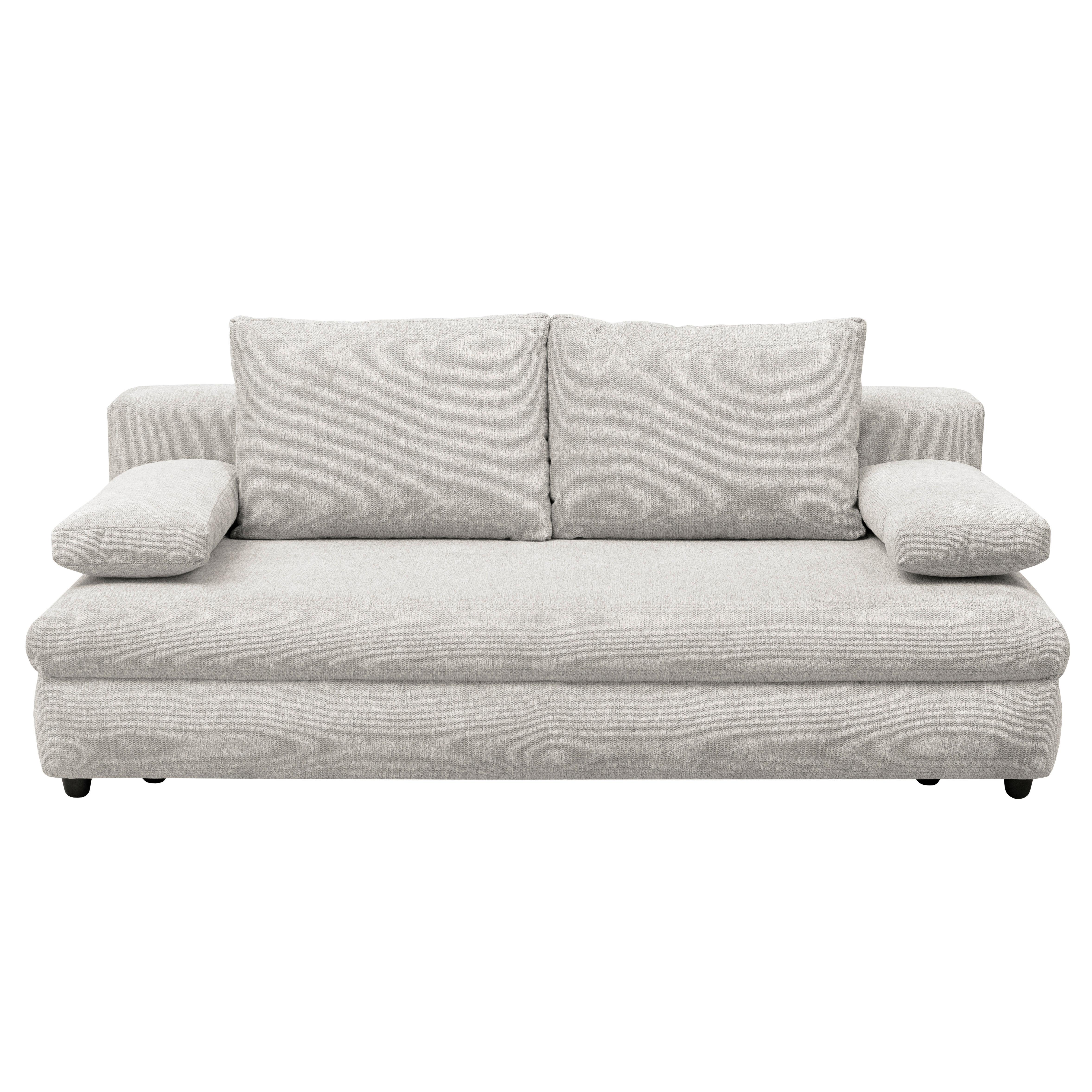 Schlafsofa Olso Beige, Lf: 200x140 Cm - Beige/Schwarz, Trend, Holz/Kunststoff (205/72/100cm)