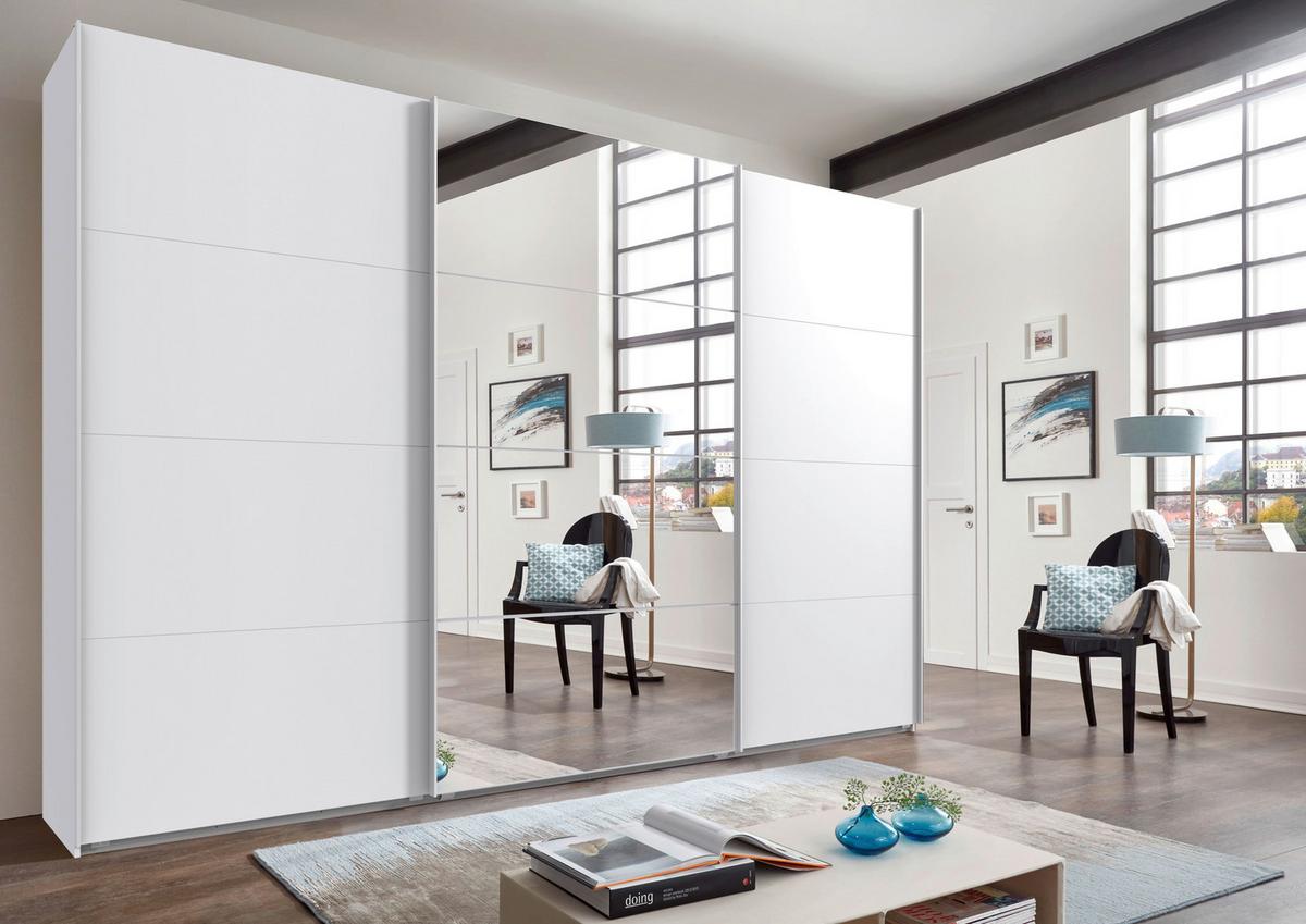 Schwebetürenschrank B: 360 cm Norderstedt Weiß - Weiß, MODERN, Glas/Holzwerkstoff (360/236/64cm) - MID.YOU