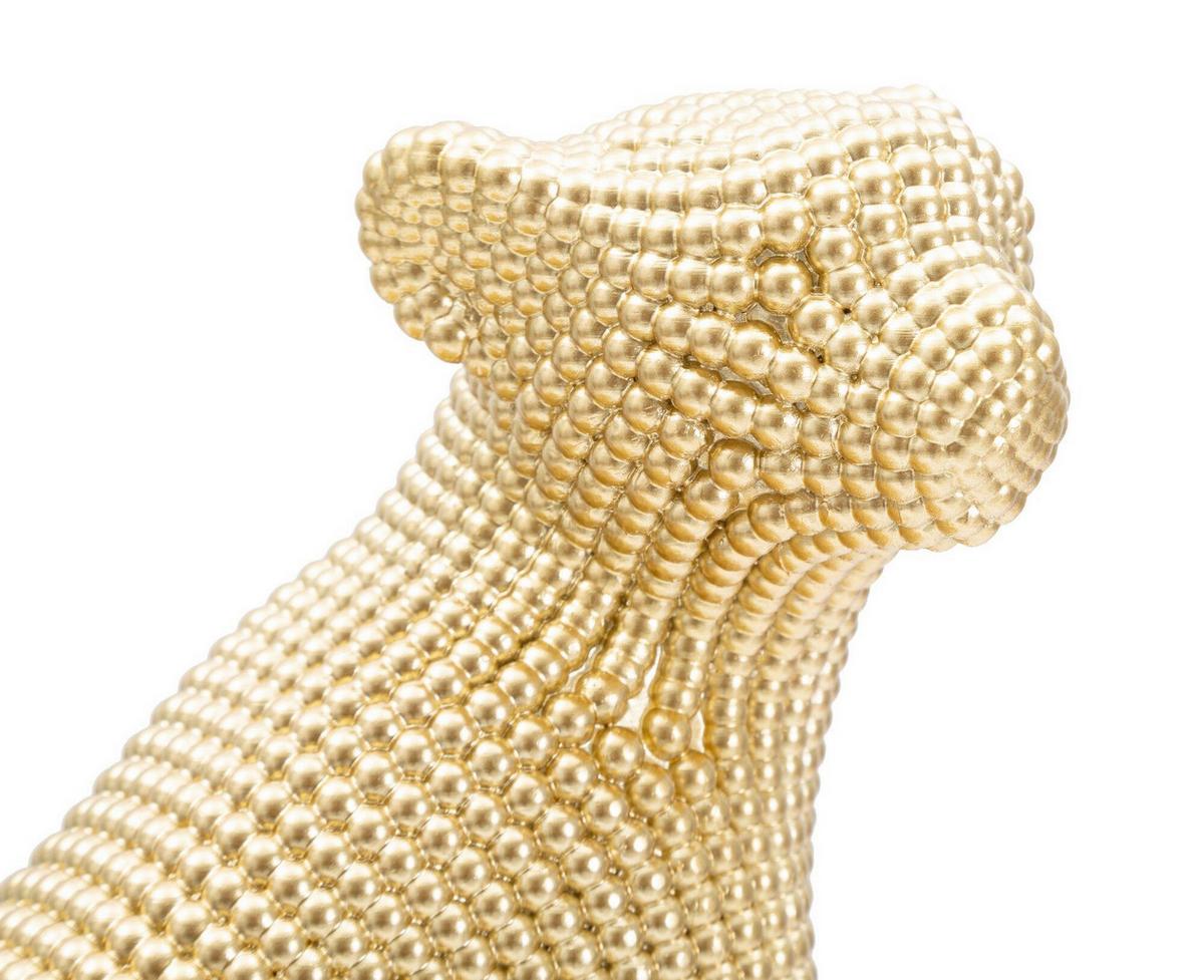 Skulptur Leopard Gold B: 23 Cm - Goldfarben, Basics, Kunststoff (23/29/15.5cm)