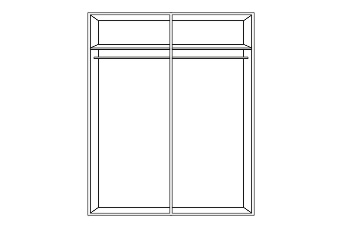 Schwebetürenschrank mit Spiegel 180cm Baden, Weiß Dekor - Weiß, Design, Glas/Holzwerkstoff (180/198/64cm) - MID.YOU