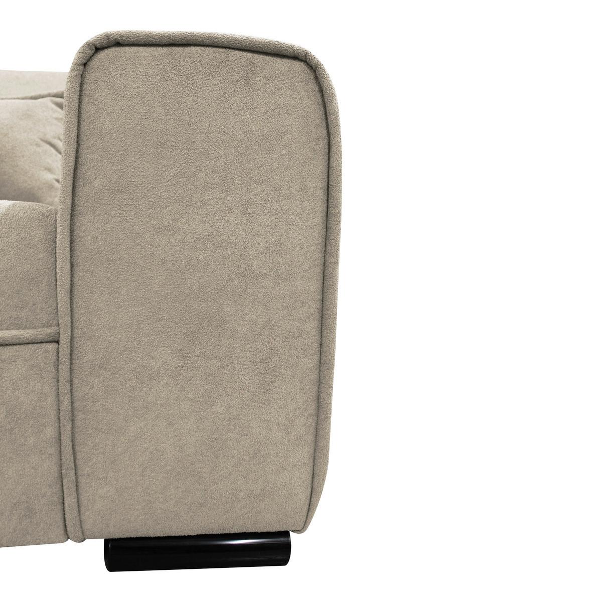 Ecksofa Classic Beige 175x270 cm - Beige/Schwarz, Design, Textil (175/270cm) - MID.YOU