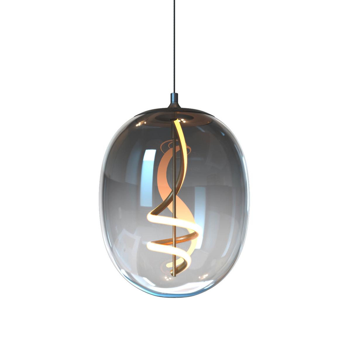 LED-Hängeleuchte Lilly Schwarz L: 28 cm - Schwarz, Design, Glas (28/28/150cm)