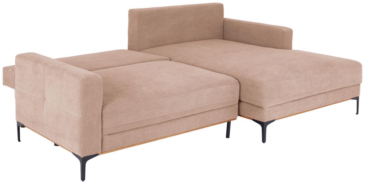 Rohová sedačka BERGAMO, pravá, růžová - růžová/černá, Moderní, kov/textil (238/162cm) - Ondega