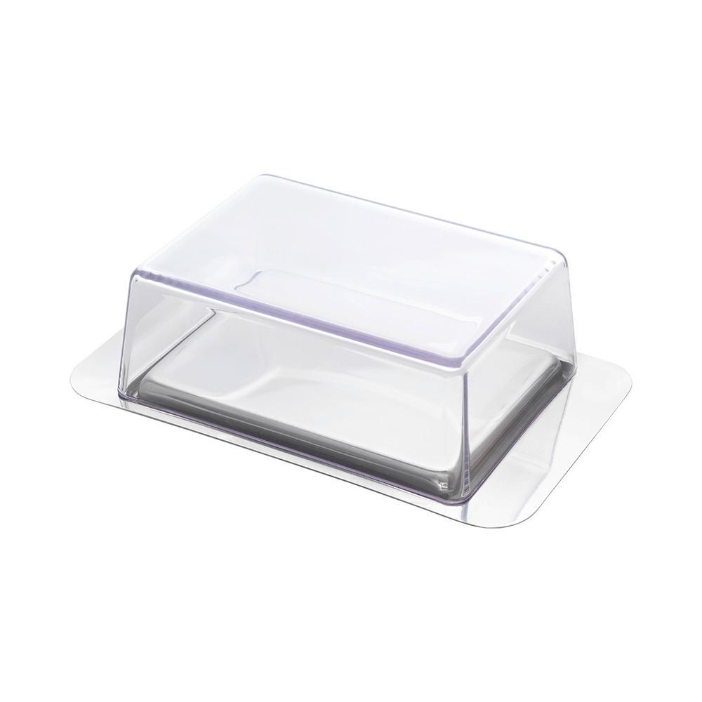 BUTTERDOSE INOX - Edelstahlfarben/Transparent, Basics, Kunststoff/Metall (16/4,6/10cm) - Metaltex