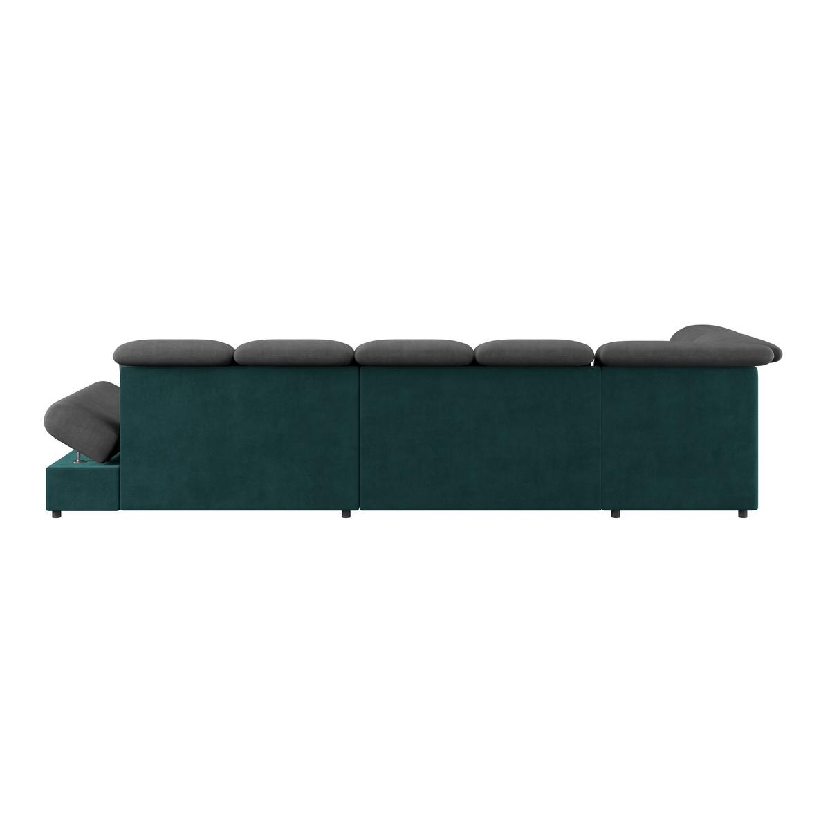 Wohnlandschaft Madera Anthrazit S: 212x358 cm - Türkis/Anthrazit, KONVENTIONELL, Kunststoff/Textil (212/358/190cm)