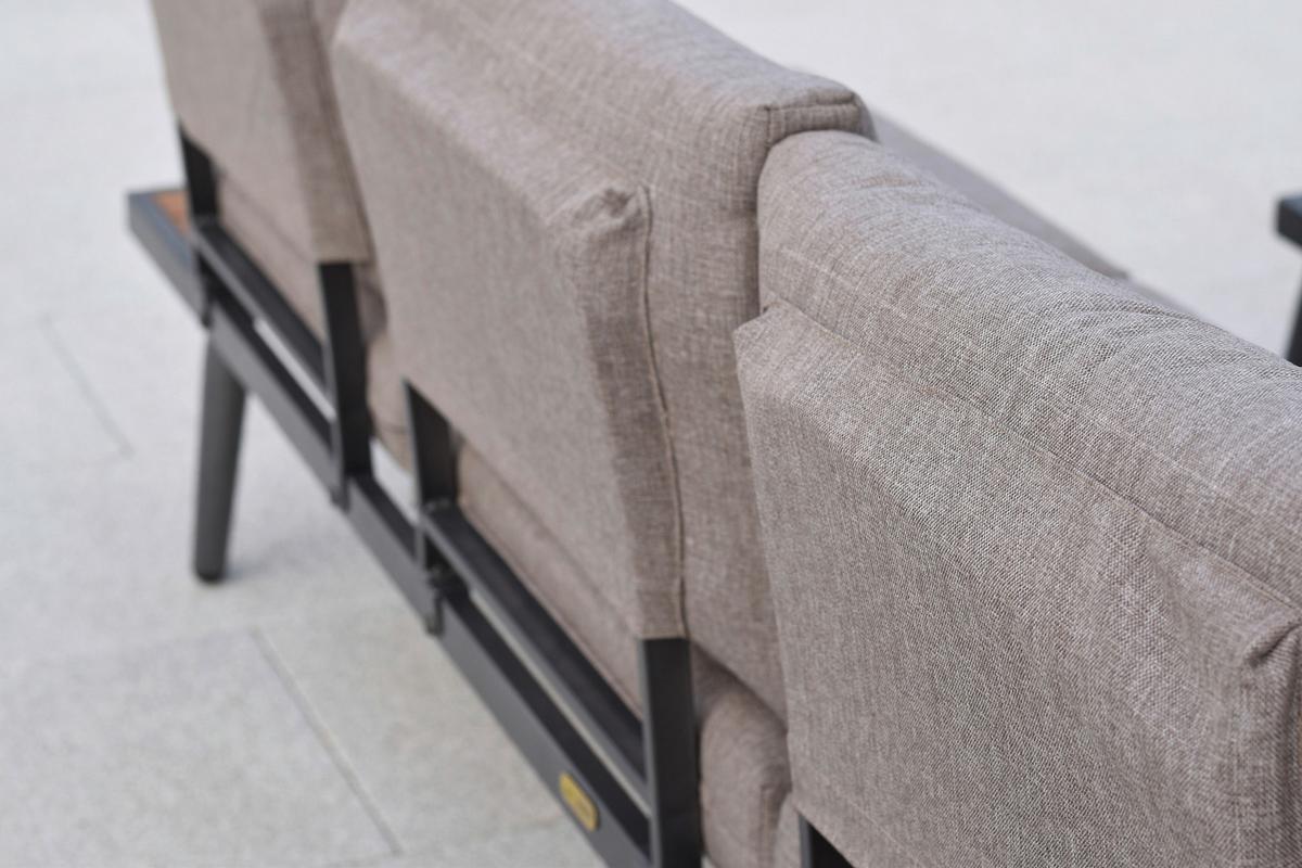 Gartenset Korfu - Graphitfarben/Naturfarben, MODERN, Kunststoff/Textil - Gardenson