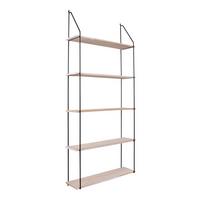 Dekowandregal Naturfarben Schwarz B: 65 cm - Schwarz/Naturfarben, Basics, Holz/Metall (65/145/17cm)