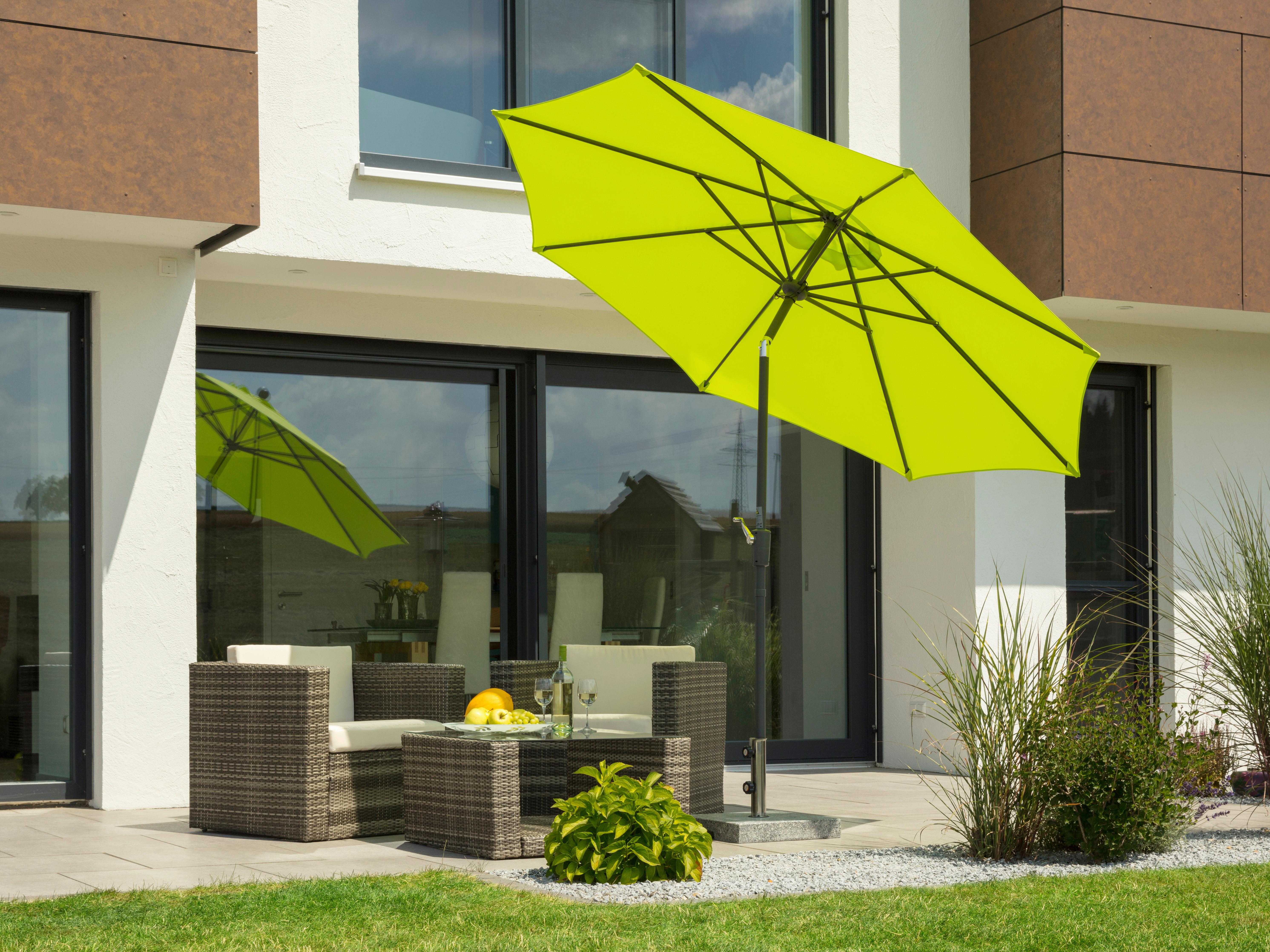 Sonnenschirm Harlem BxHxT: 270x260x270 cm Hellgrün - Anthrazit/Hellgrün, Basics, Textil/Metall (270/260/270cm) - Schneider