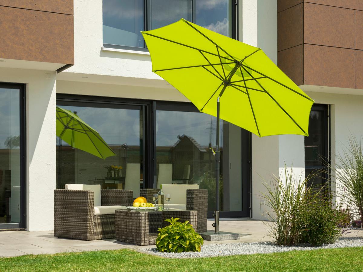 Sonnenschirm Harlem BxHxT: 270x260x270 cm Hellgrün - Anthrazit/Hellgrün, Basics, Textil/Metall (270/260/270cm) - Schneider