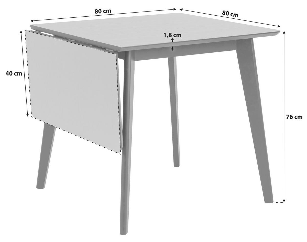 Sklápěcí jídelní stůl ROXBY 80-120 cm - černá, Konvenční, dřevo/kompozitní dřevo (80-120/76/80cm) - MID.YOU