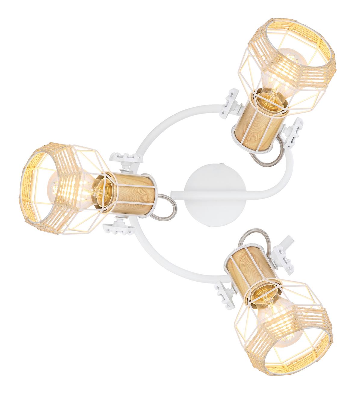 Strahler Bana 3-Flammig L: 25 cm - Weiß, Basics, Metall (25/20cm) - Globo